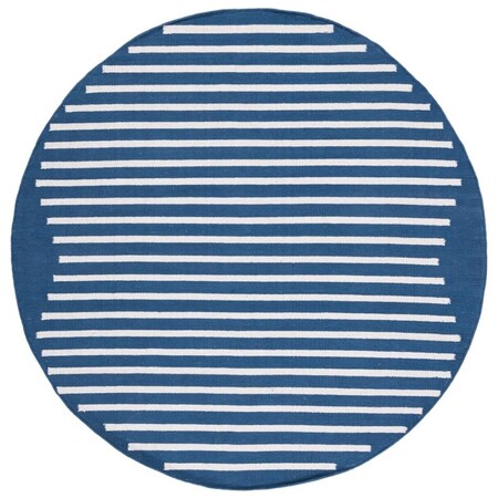 Safavieh 6 x 6 ft. Montauk Hand Woven Round Area Rug; Navy & Ivory MTK313N-6R